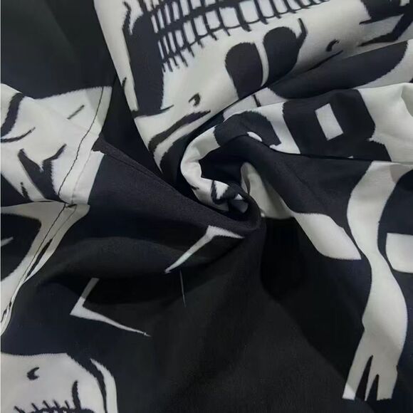 Lightweight skull,overalls with tie shoulders front pocket silky feel for summer - Picture 4 of 8